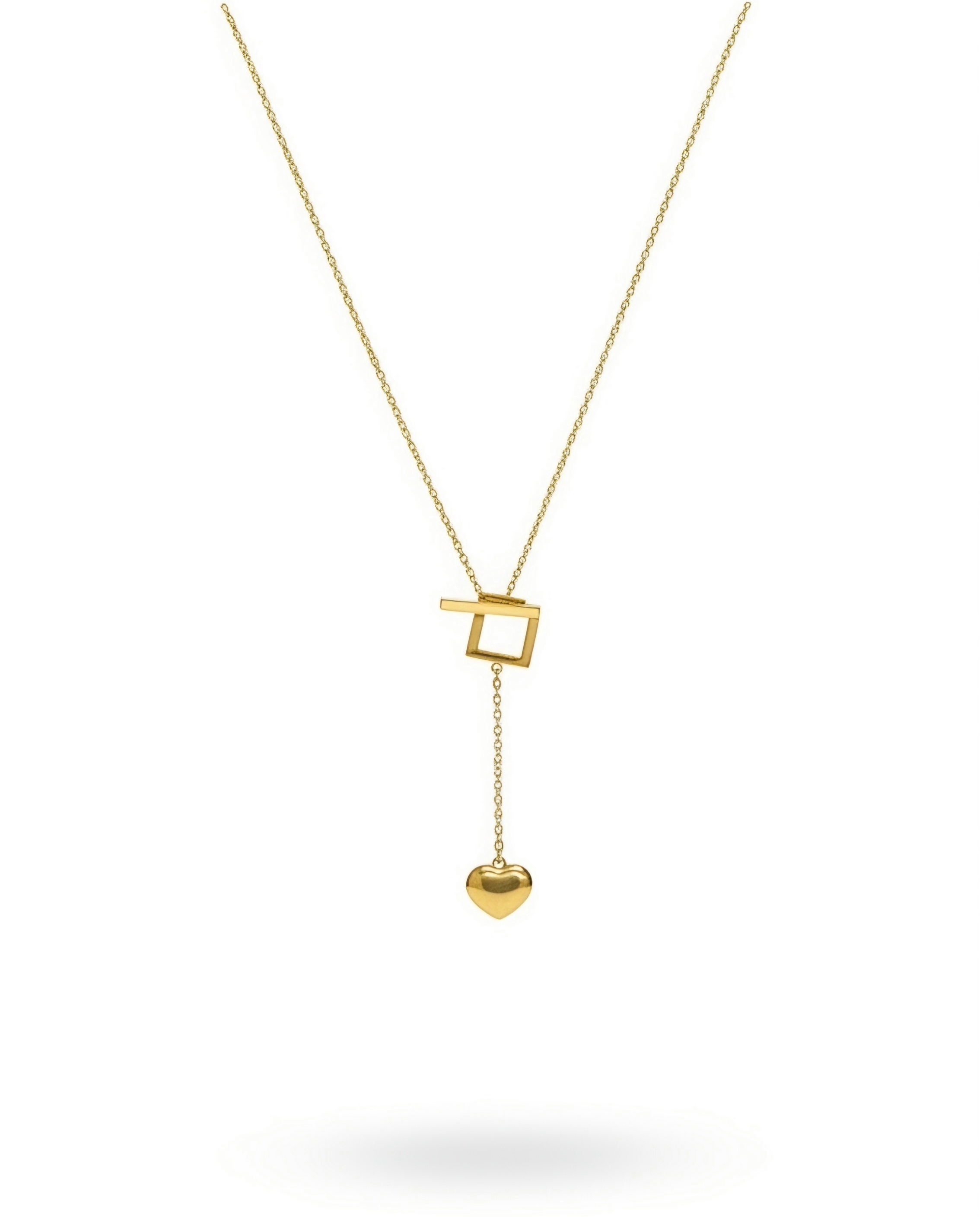 Geometric Heart Drop Necklace